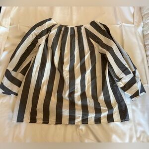 Everlane Poplin Scoop-Neck Top Shirt - Size M Bone White/Greyblack